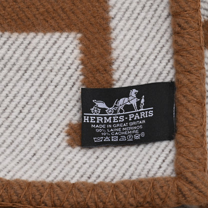 Hermes Wool Cashmere Avalon Blanket Ecru Camel 3 of 3