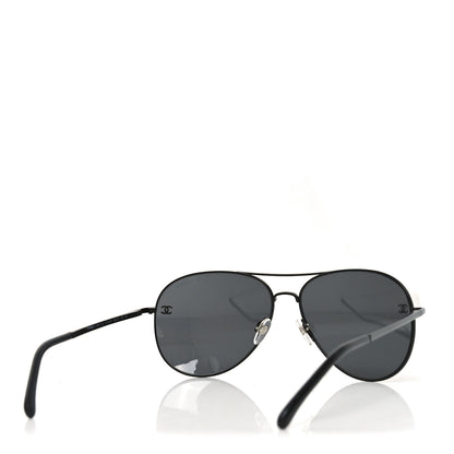 Chanel Aviator CC Sunglasses 4189-T-Q Black 4 of 7