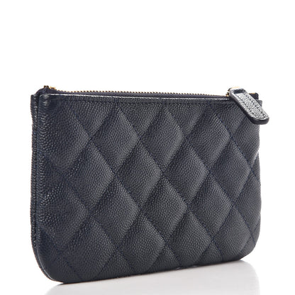 Chanel Caviar Quilted Small Cosmetic Case Navy 3 of 8