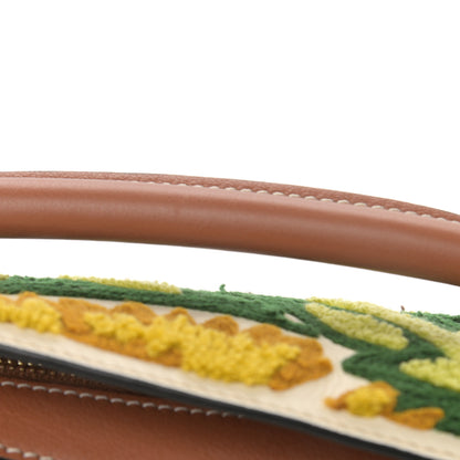Loewe Calfskin Embroidered Floral Small Puzzle Bag Tan Yellow 11 of 11