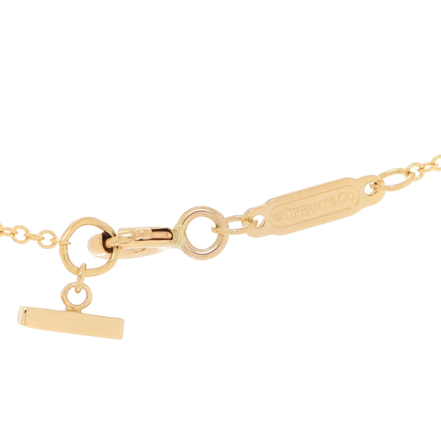 Tiffany 18K Yellow Gold Small T Smile Pendant Necklace 4 of 6