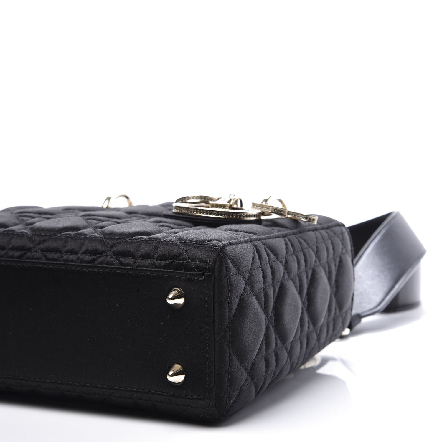 Christian Dior Satin Swarovski Crystal Cannage My ABC Lady Dior Black 7 of 10