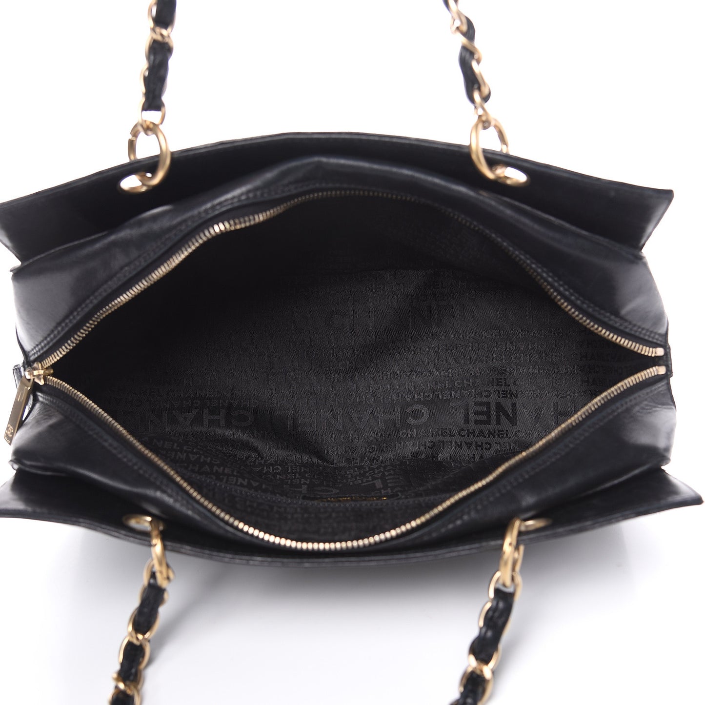Calfskin Quilted CC Chocolate Bar Shoulder Bag Black