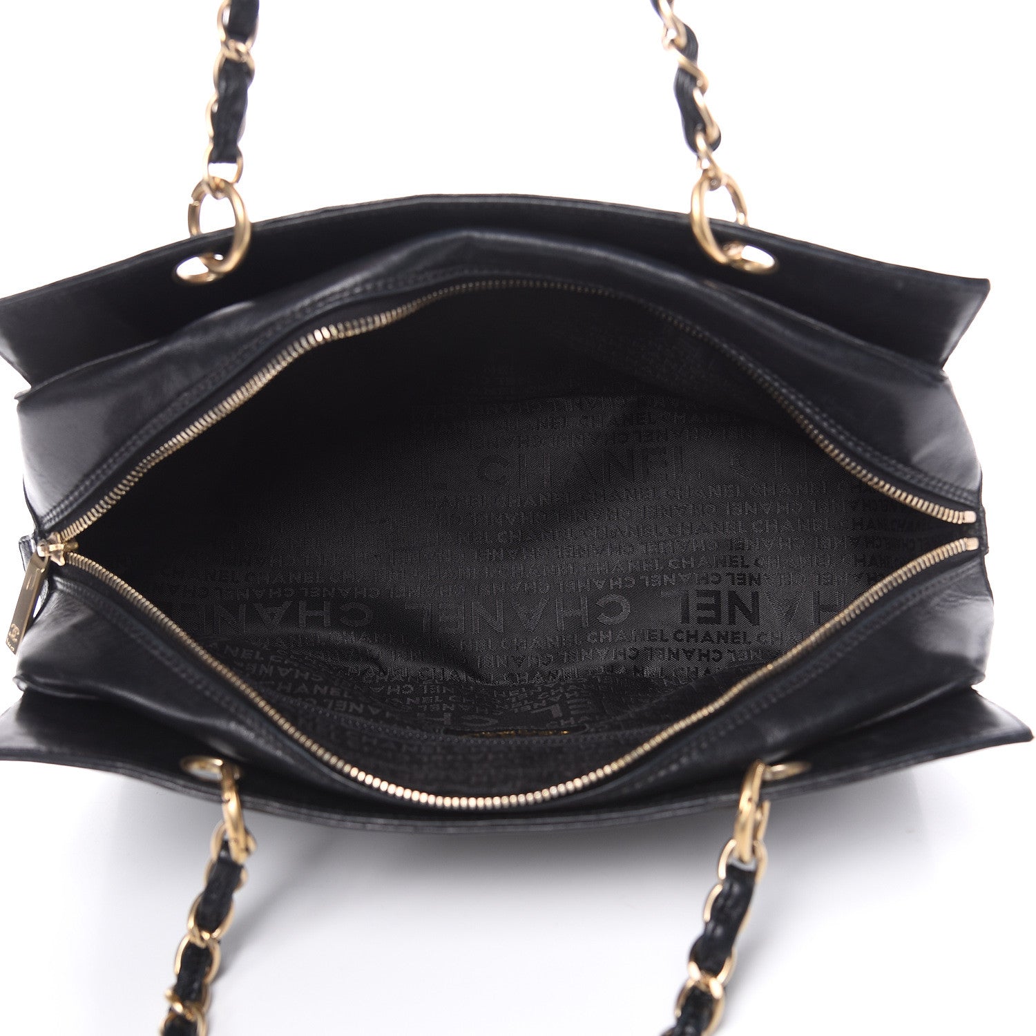 Chanel Calfskin Quilted CC Chocolate Bar Shoulder Bag Black 5 of 16