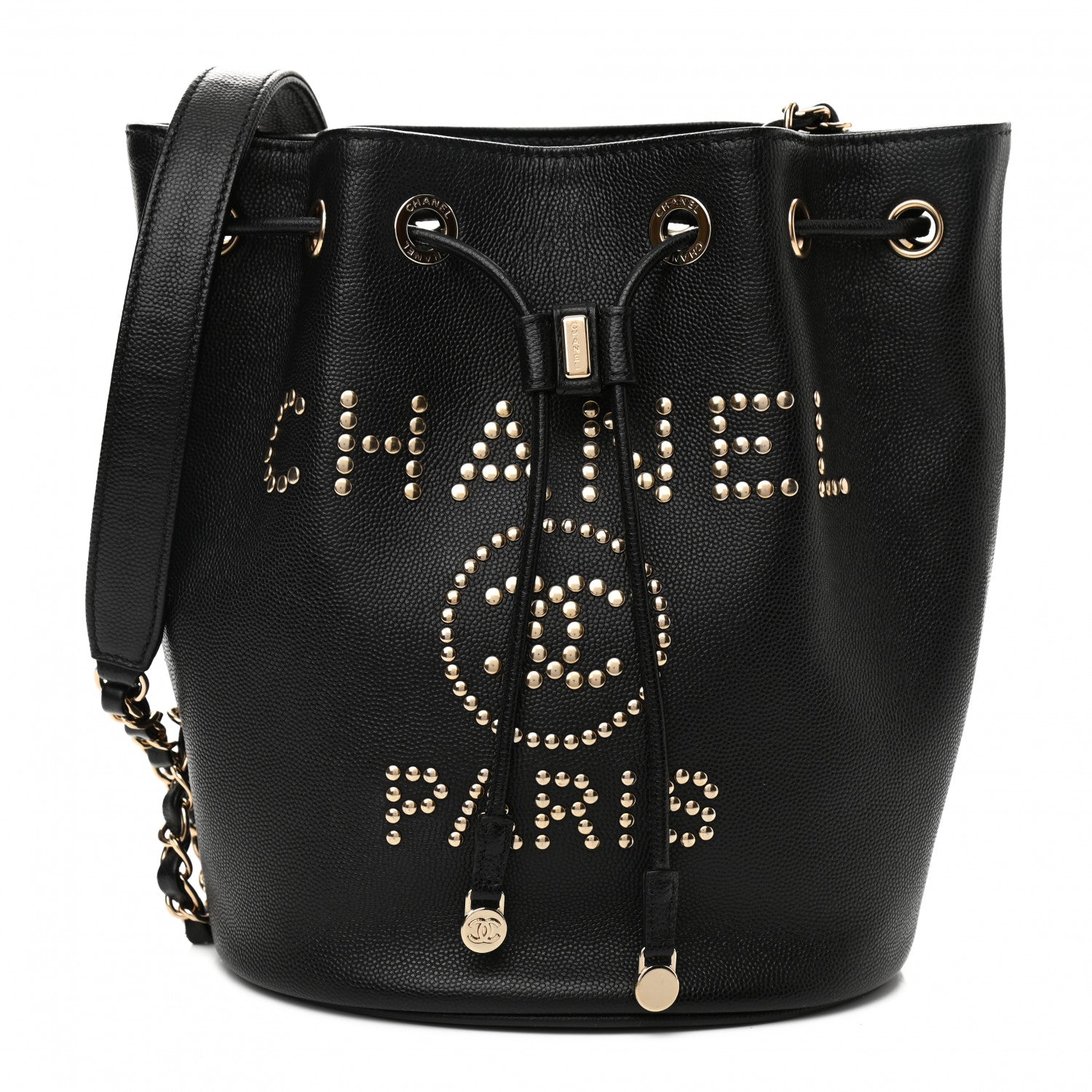 Chanel Caviar Deauville Drawstring Bucket Bag Black 1 of 11