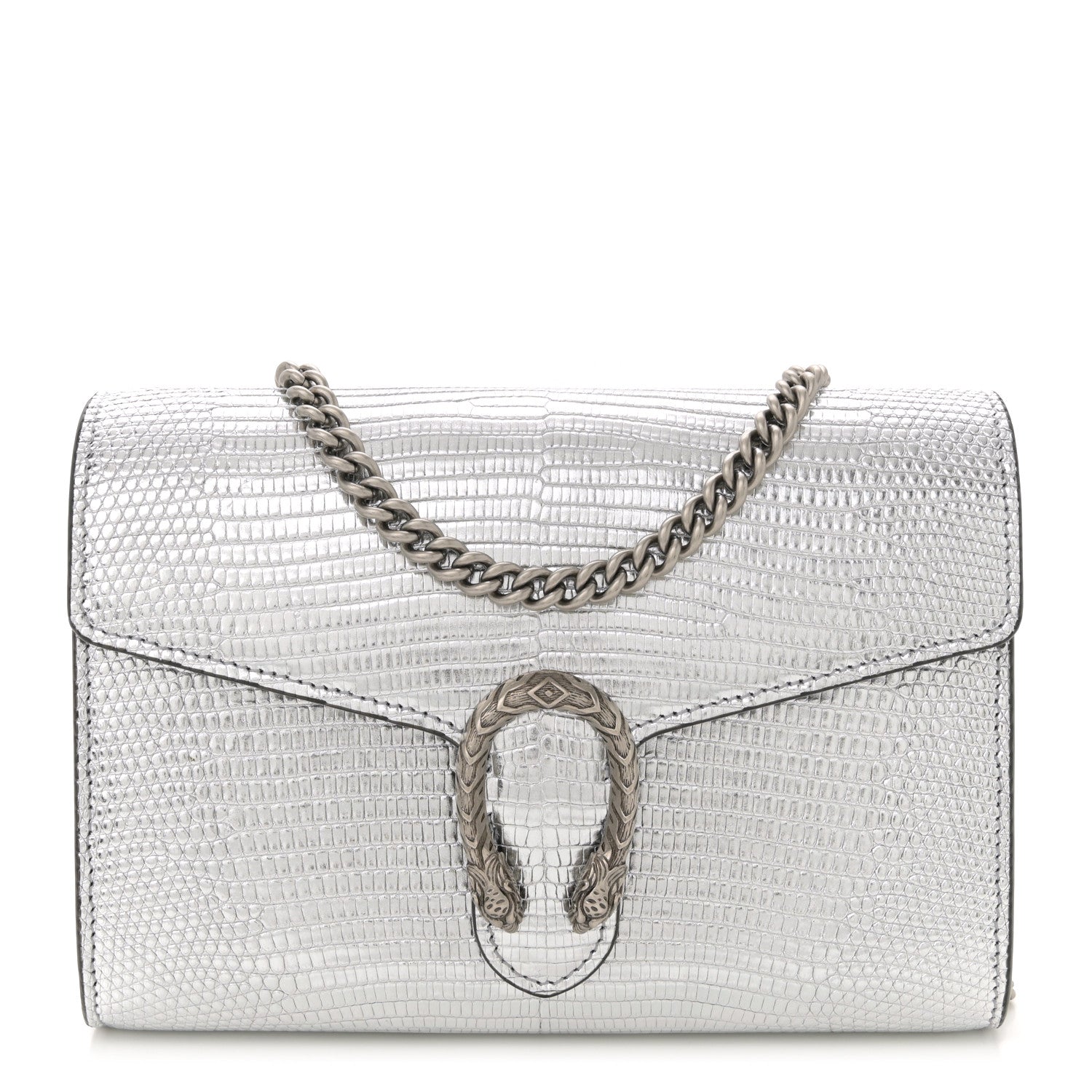 Gucci Lizard Mini Dionysus Chain Wallet Silver 1 of 12