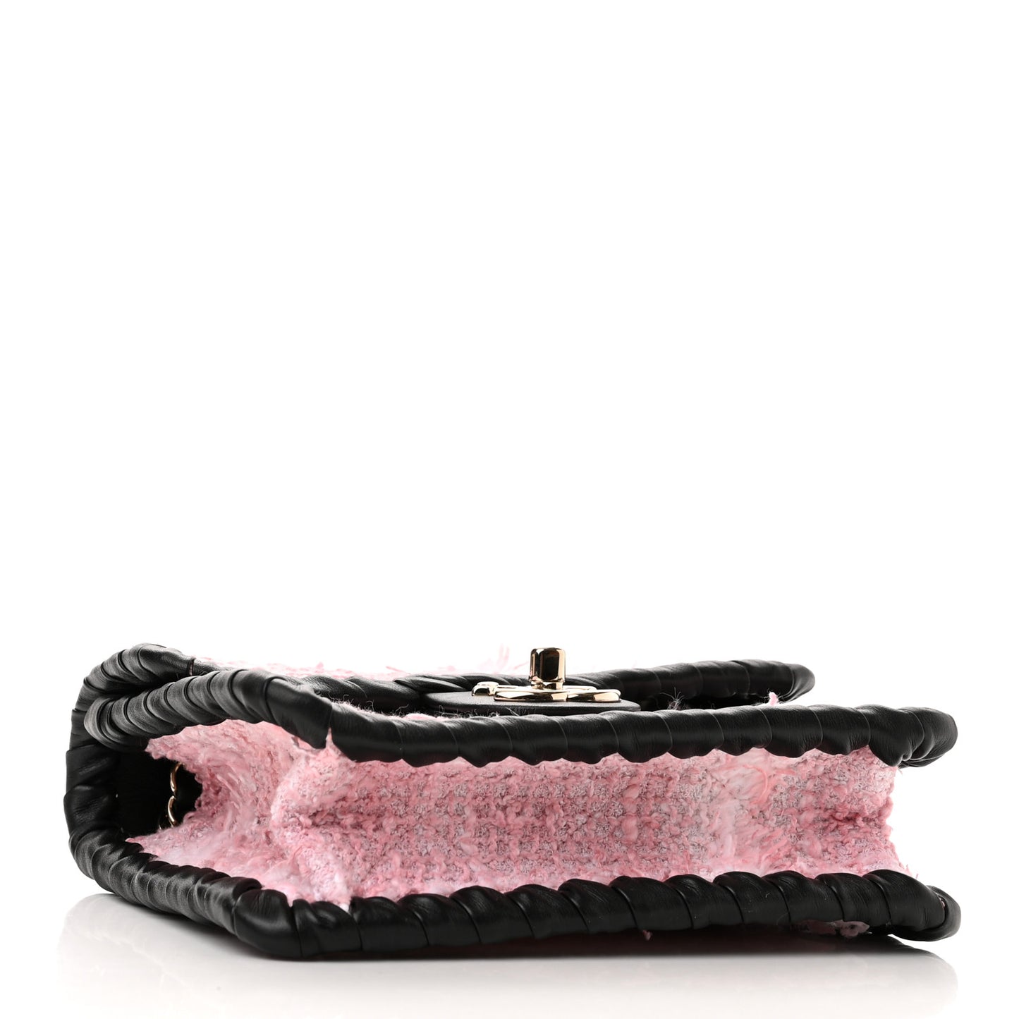 Tweed Braided Calfskin Mini My Own Frame Flap Pink Black