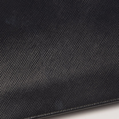 Prada Saffiano Metal Flap Wallet With Strap Black 9 of 14