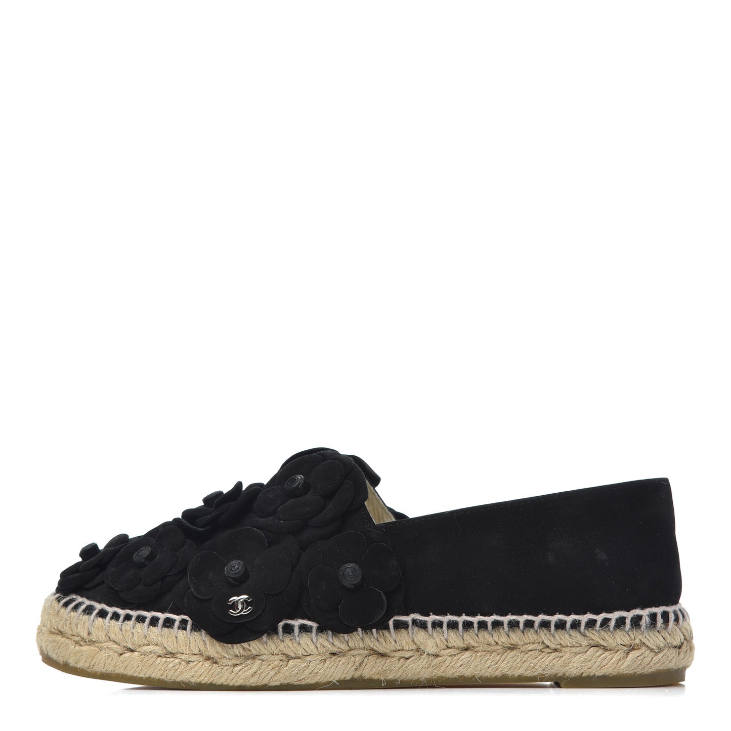 Suede Camellia CC Espadrilles 37 Black