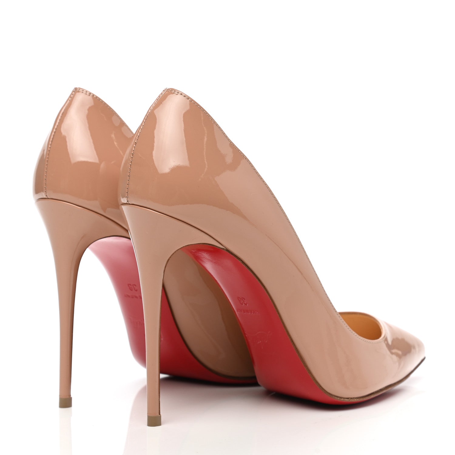 Christian Louboutin Patent Pigalle Follies 100 Pumps 38 Nude 4 of 9