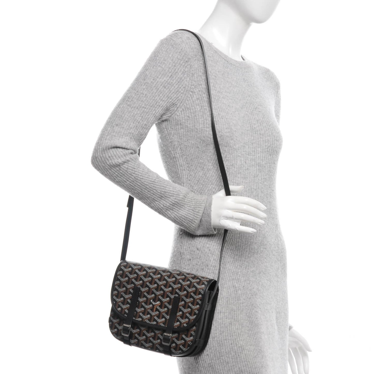 Goyardine Belvedere PM Messenger Bag Black