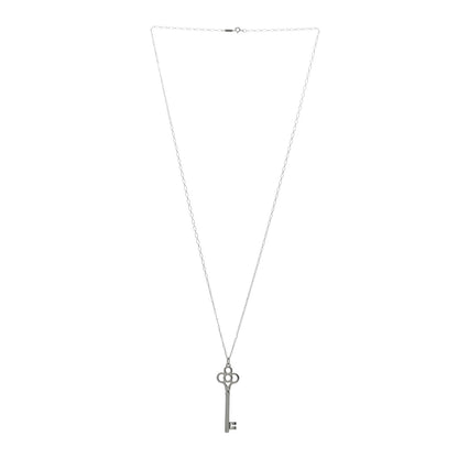 Tiffany Sterling Silver Large Crown Key Pendant Necklace 3 of 4