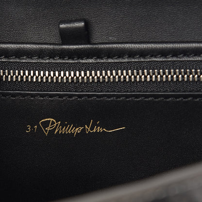 3.1 Phillip Lim 3.1 Metallic Calfskin Shark Embossed Mini Pashli Satchel Black Gunmetal 6 of 10