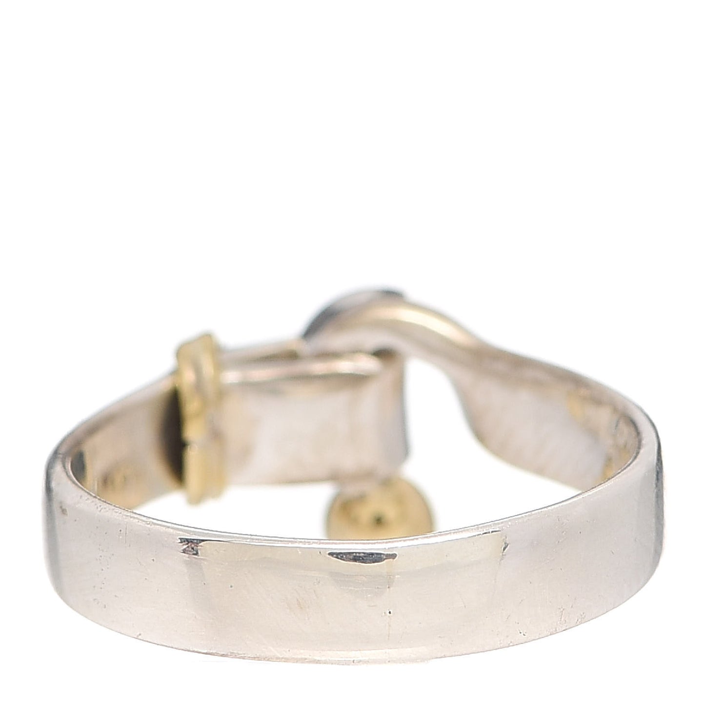 Sterling Silver 18K Yellow Gold Hook Ring 54 6.75