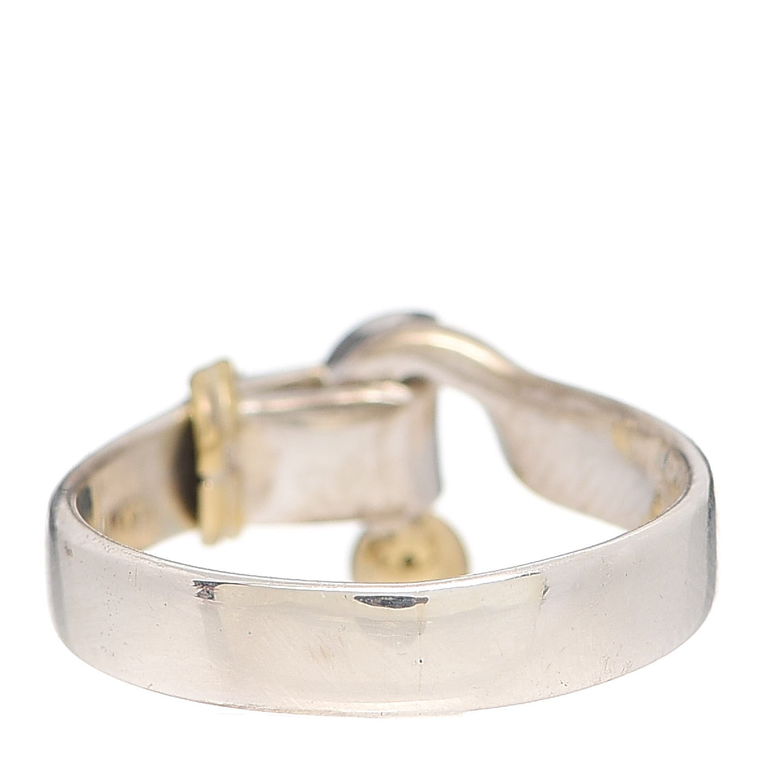 Tiffany Sterling Silver 18K Yellow Gold Hook Ring 54 6.75 3 of 4