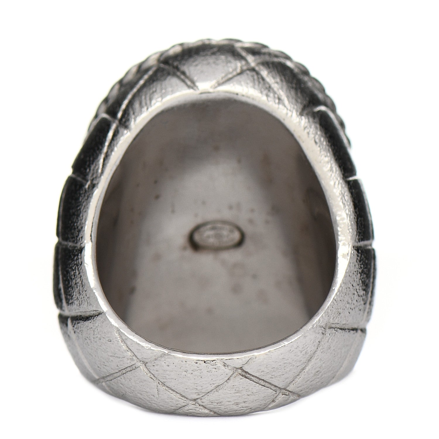 Chanel Crystal CC Crown Signet Ring 5.5 Gold 4 of 5