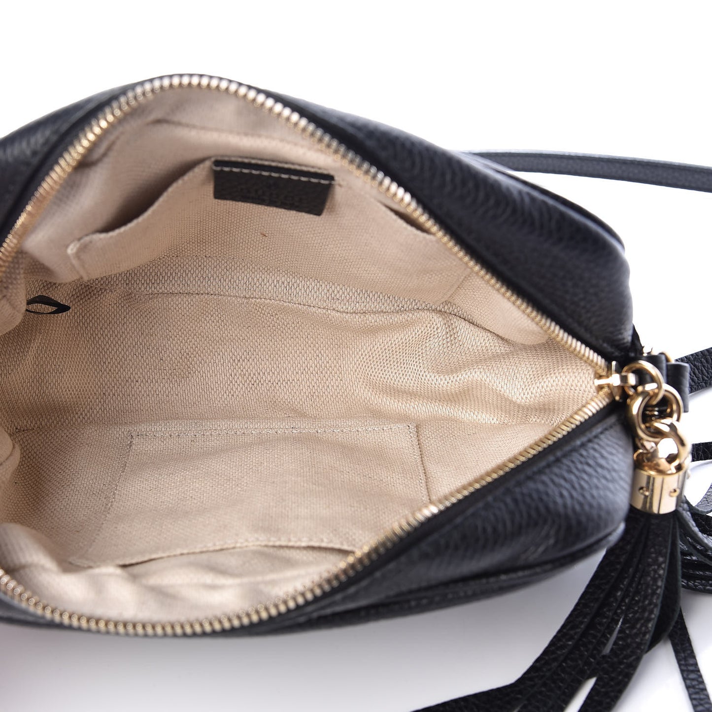 Pebbled Calfskin Small Soho Disco Bag Black