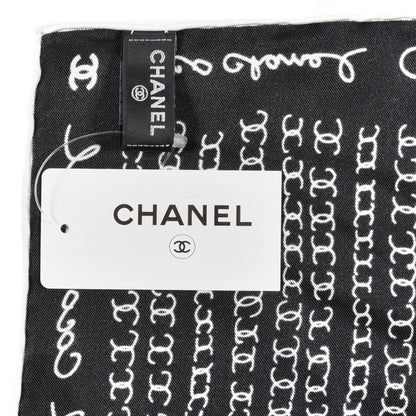 Chanel Silk CC Twilly Hair Tie Black White 4 of 5