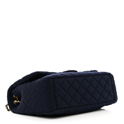 Chanel Jersey Quilted XL Jumbo Flap Navy 4 of 10
