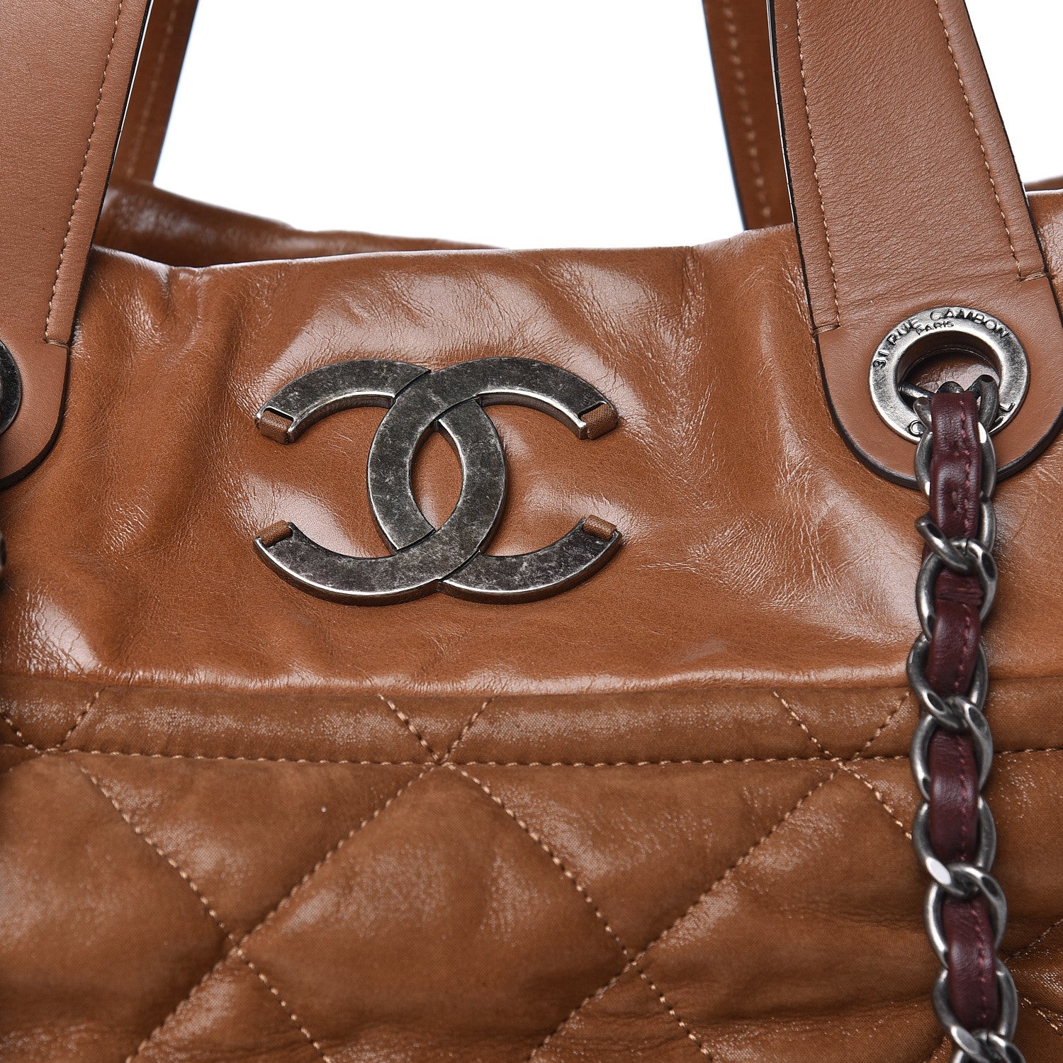 Chanel Iridescent Calfskin Quilted Large In The Mix Tote Light Brown 16 of 16