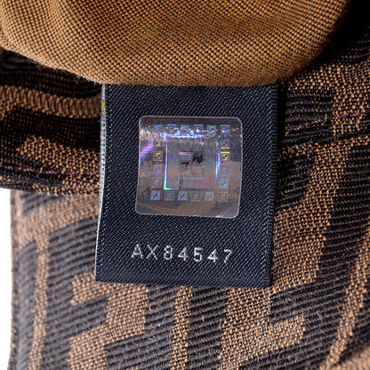 Fendi Zucca Patent Small Chef Shoulder Bag Tobacco Blue 7 of 9