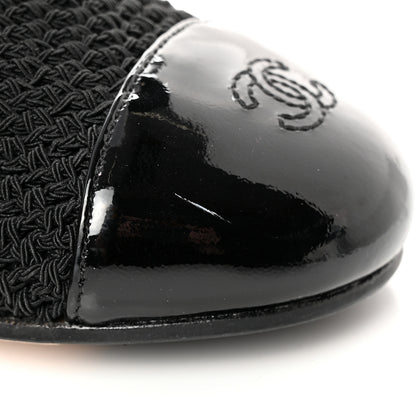 Chanel Crochet Patent Cap Toe Short Ankle Boots 35 Black 11 of 11