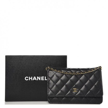 Chanel Caviar Quilted Wallet On Chain WOC Black 9 of 9
