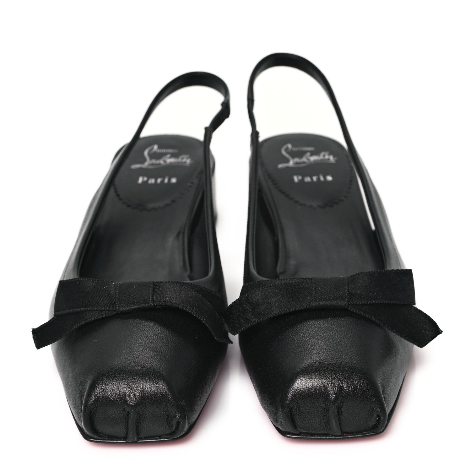 Christian Louboutin Nappa Mamaflirt 30mm Bow Sling Ballerinas 40 Black 2 of 8