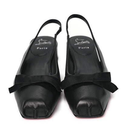 Christian Louboutin Nappa Mamaflirt 30mm Bow Sling Ballerinas 40 Black 2 of 8
