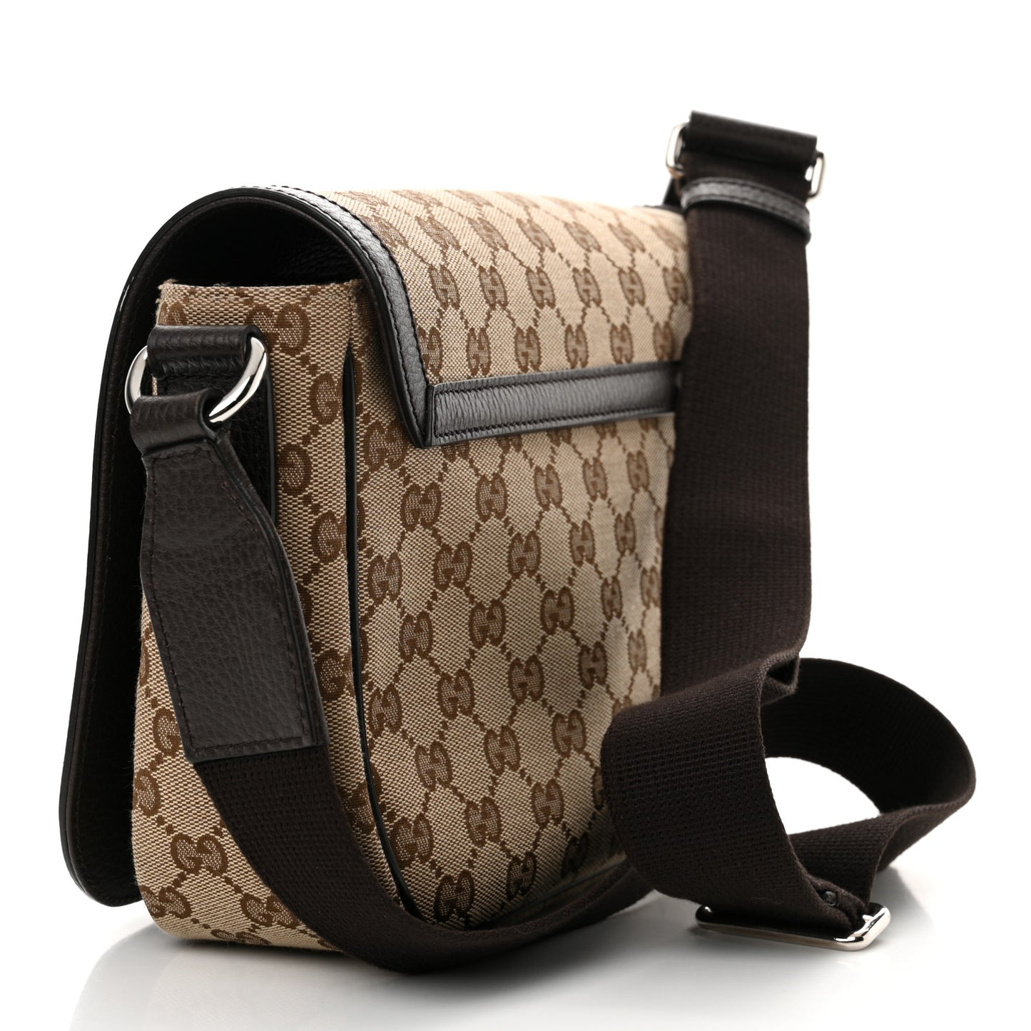 Monogram Flap Messenger Bag Beige Dark Brown