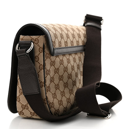 Gucci Monogram Flap Messenger Bag Beige Dark Brown 3 of 14