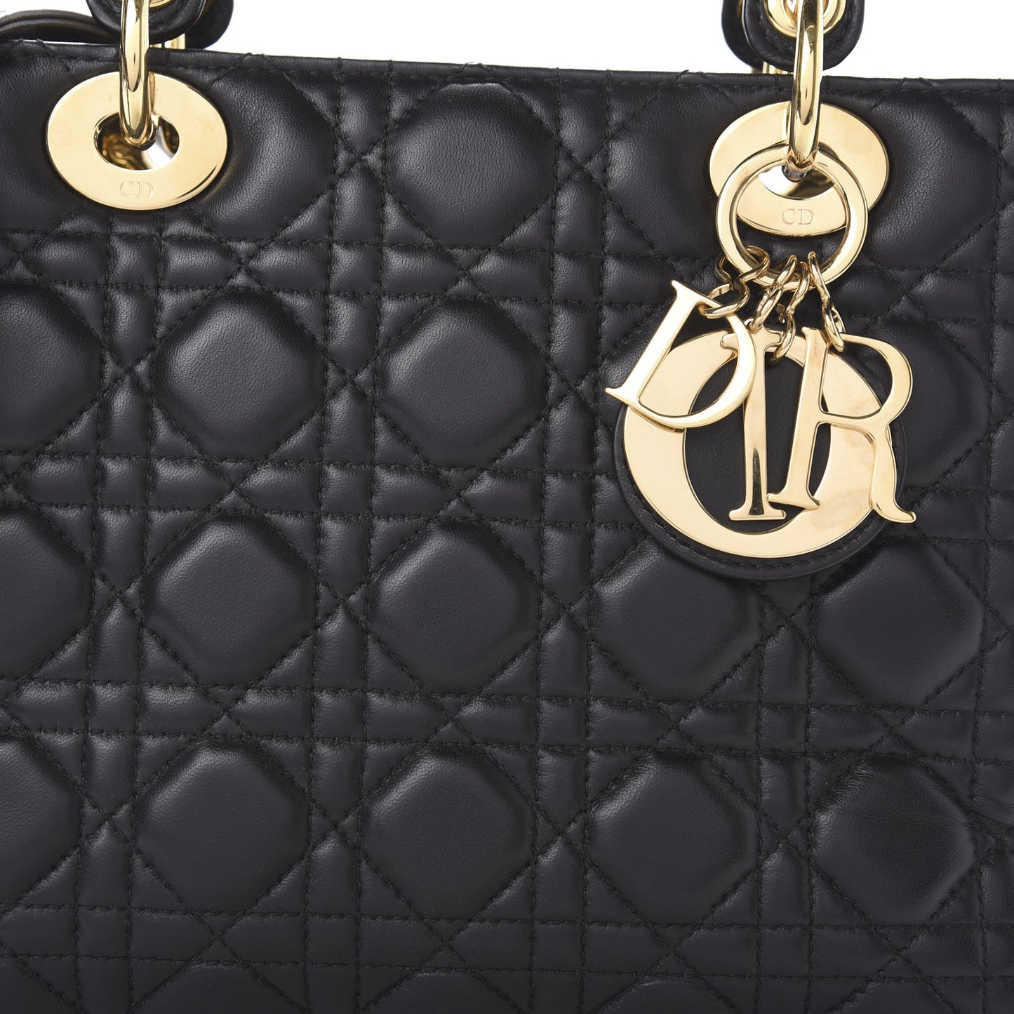 Lambskin Cannage Medium Lady Dior Black