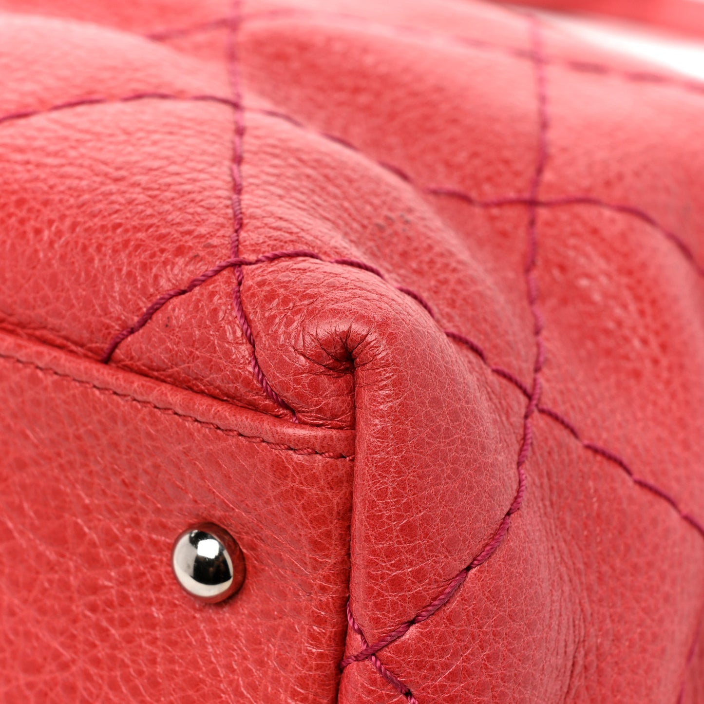 Glazed Calfskin Large On The Road Tote Red
