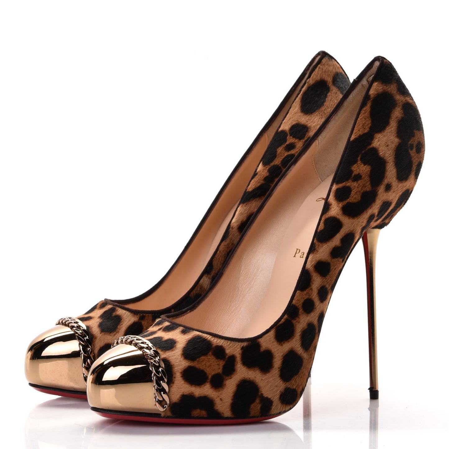 Pony Hair Leopard Luxor Metalipp 120 Pumps 41.5 Bronze
