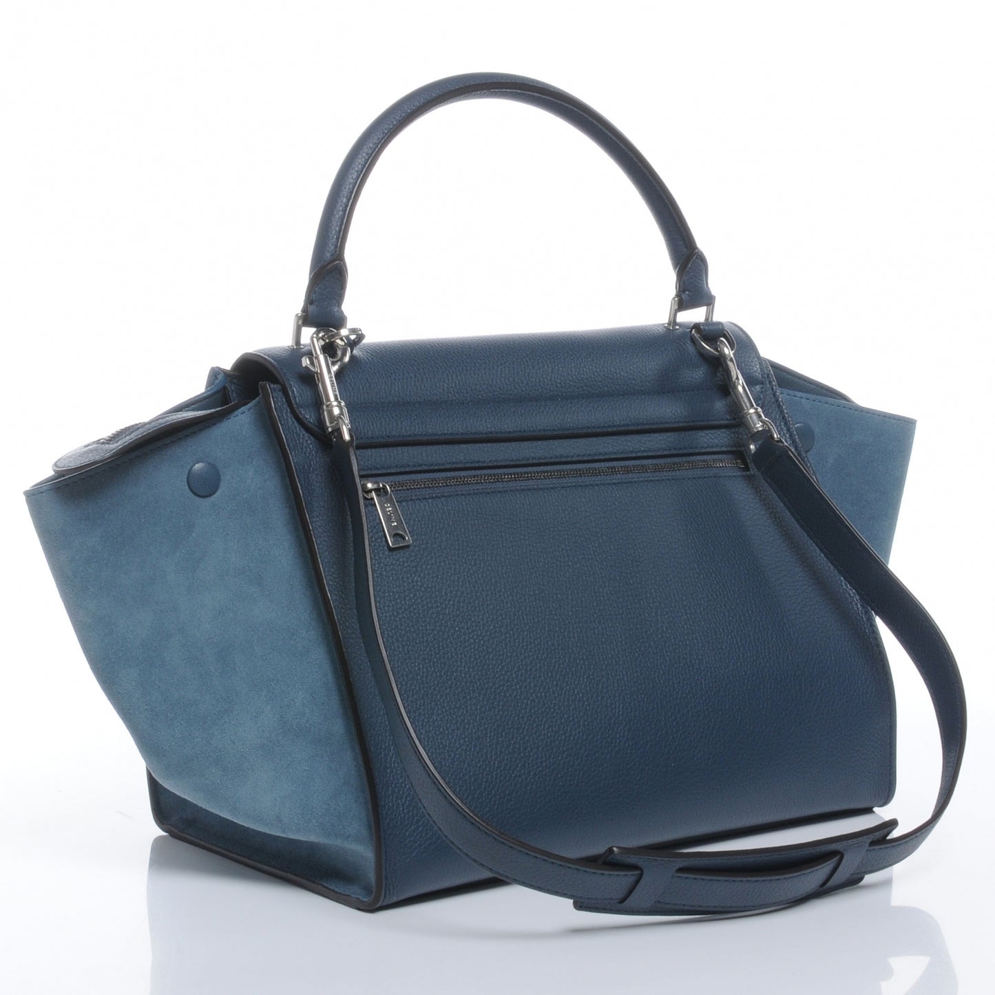 Calfskin and Suede Small Trapeze Orage