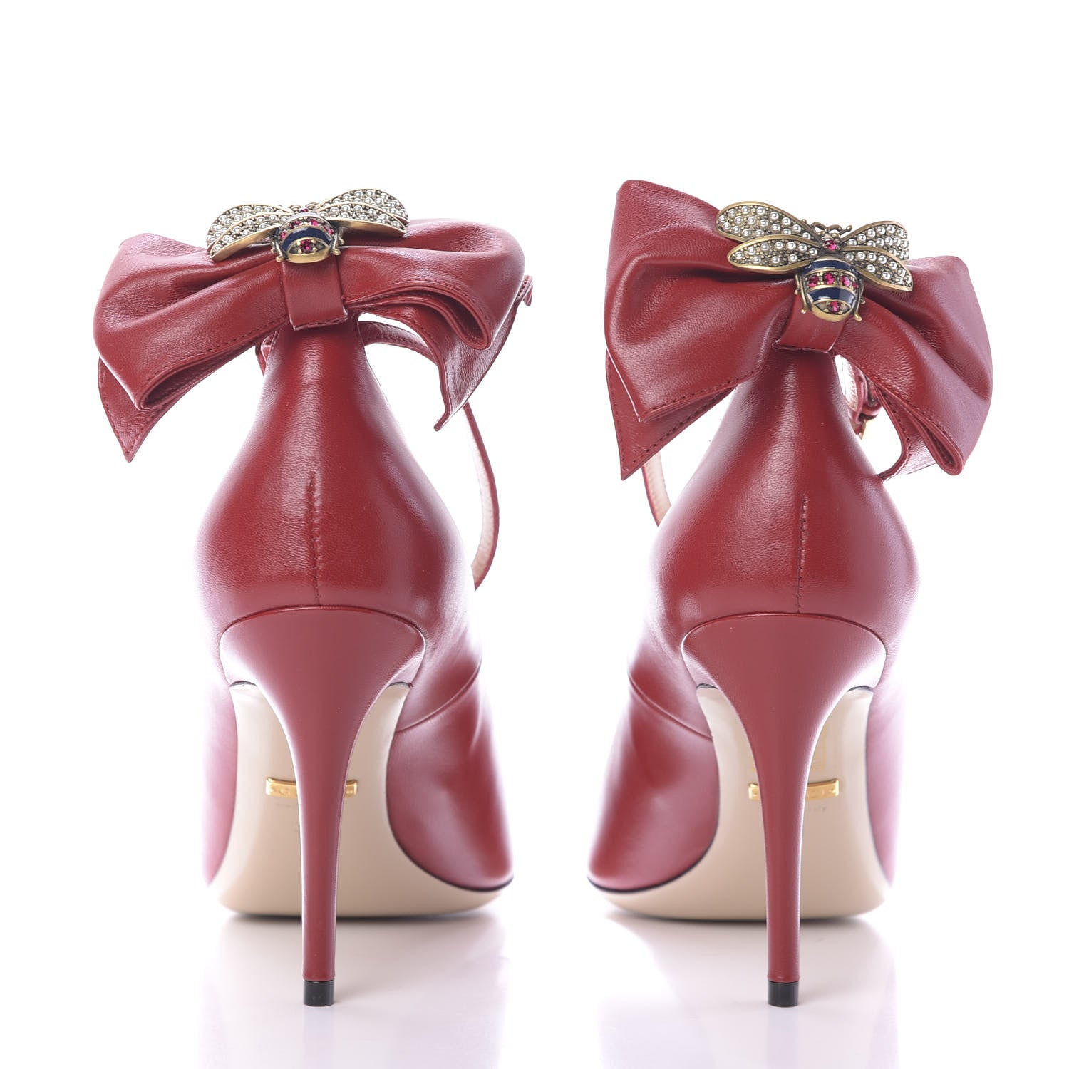 Gucci Nappa Queen Margaret Pumps 36 Hibiscus Red 5 of 10