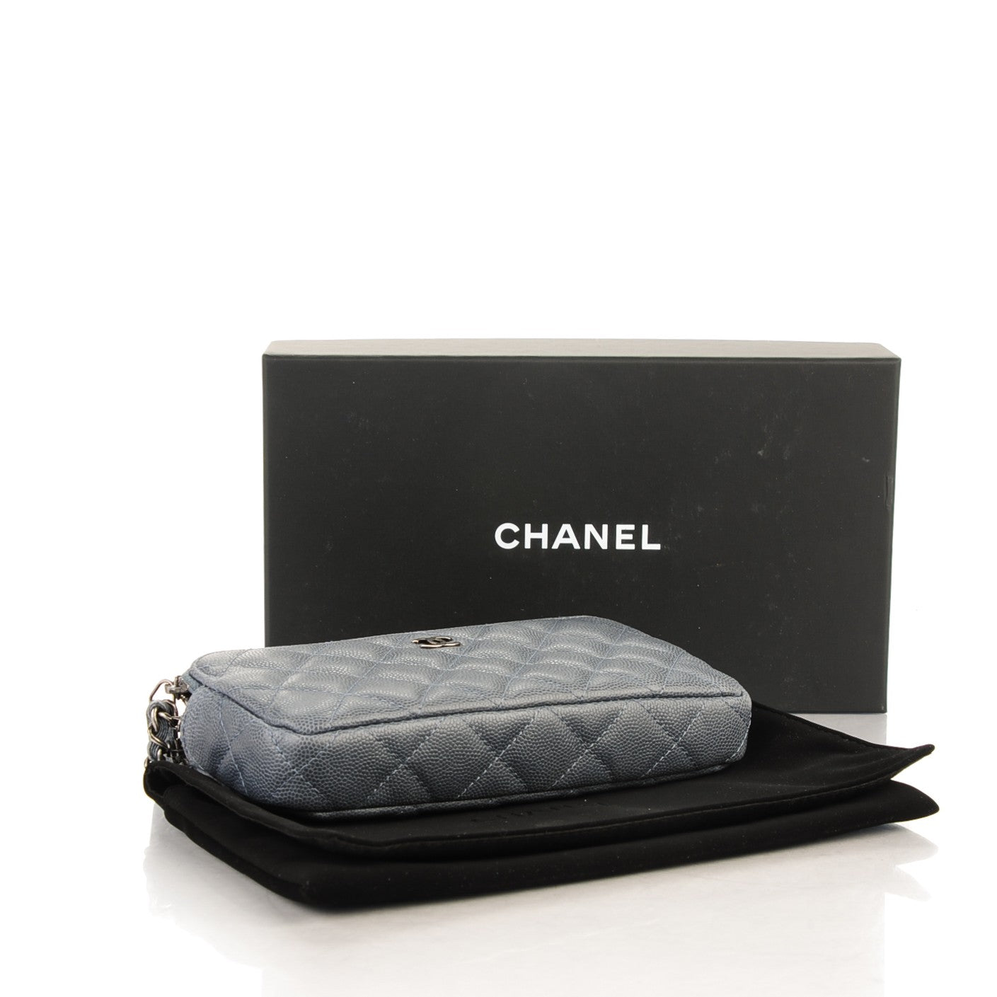 Chanel Caviar Quilted Small Clutch With Chain Grey 4 of 8