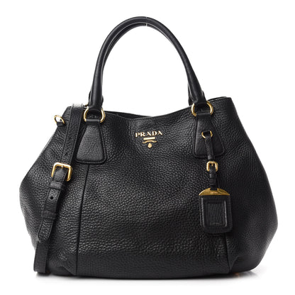 Prada Vitello Daino Shoulder Bag Black 1 of 9
