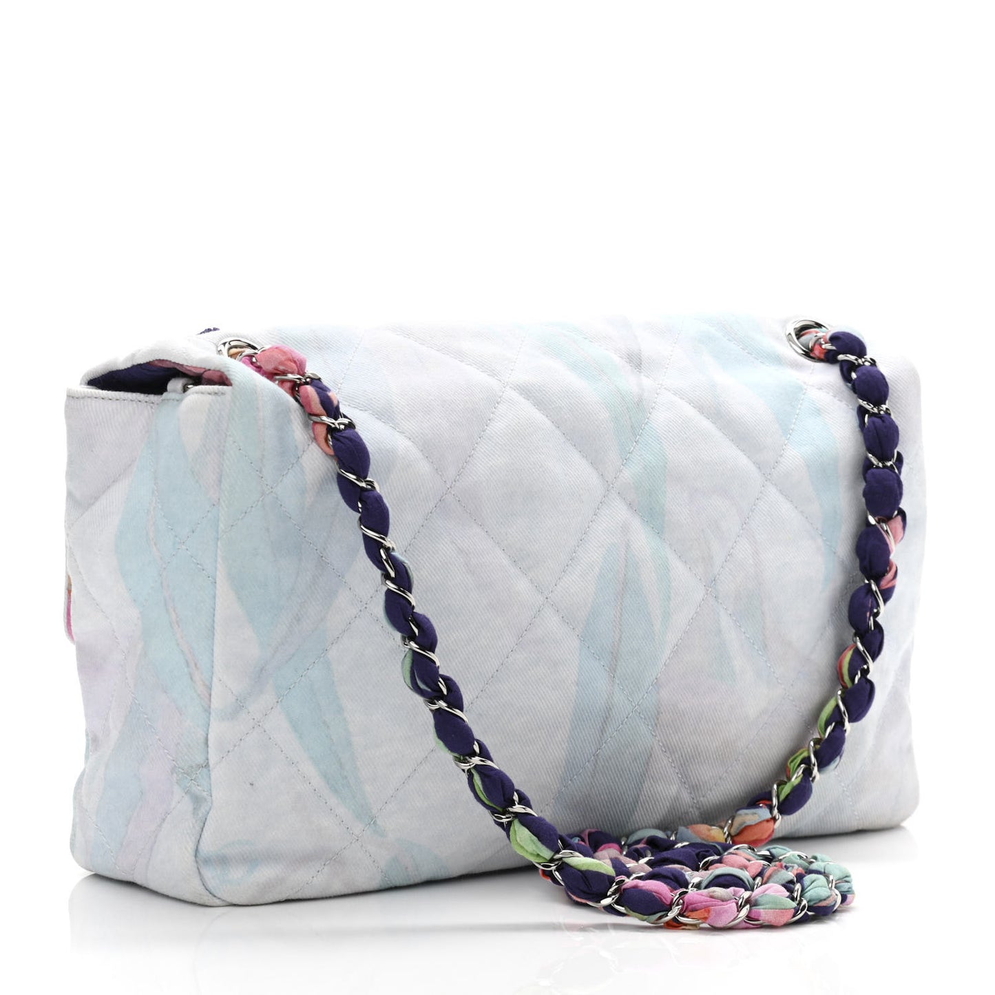 Canvas Quilted Jungle Jeans Flap White Multicolor