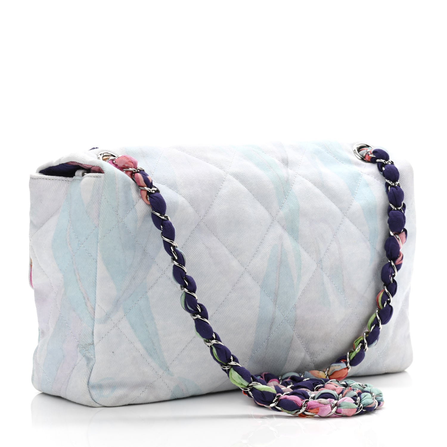Chanel Canvas Quilted Jungle Jeans Flap White Multicolor 2 of 11