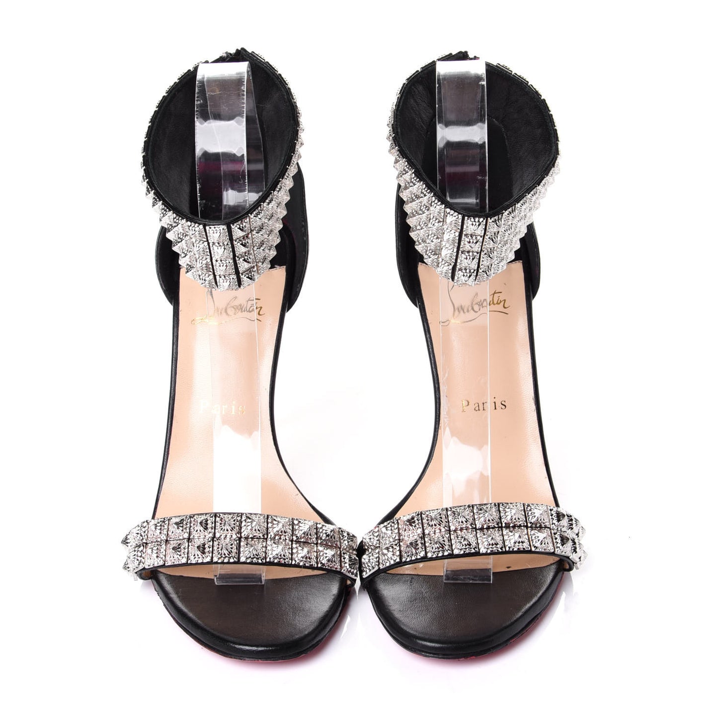 Nappa Priyadora 100 Studded Sandals 39.5 Black Silver