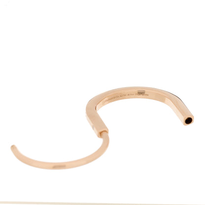 Tiffany 18K Rose Gold Diamond Tiffany Lock Bangle Bracelet 7 of 8