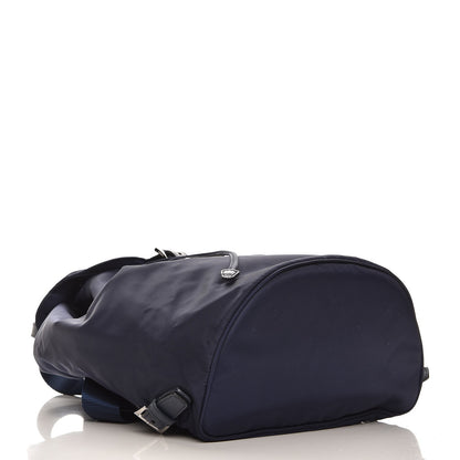 Prada Nylon Vela Saffiano Medium Cinch Backpack Baltico 4 of 7