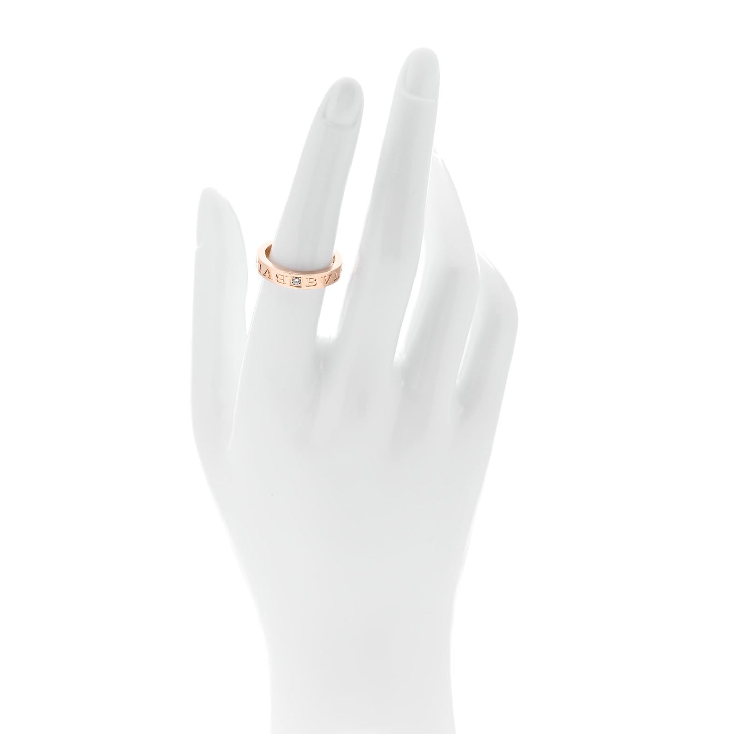 18K Rose Gold Diamond B.Zero1 Essential Band Ring 54 6.75