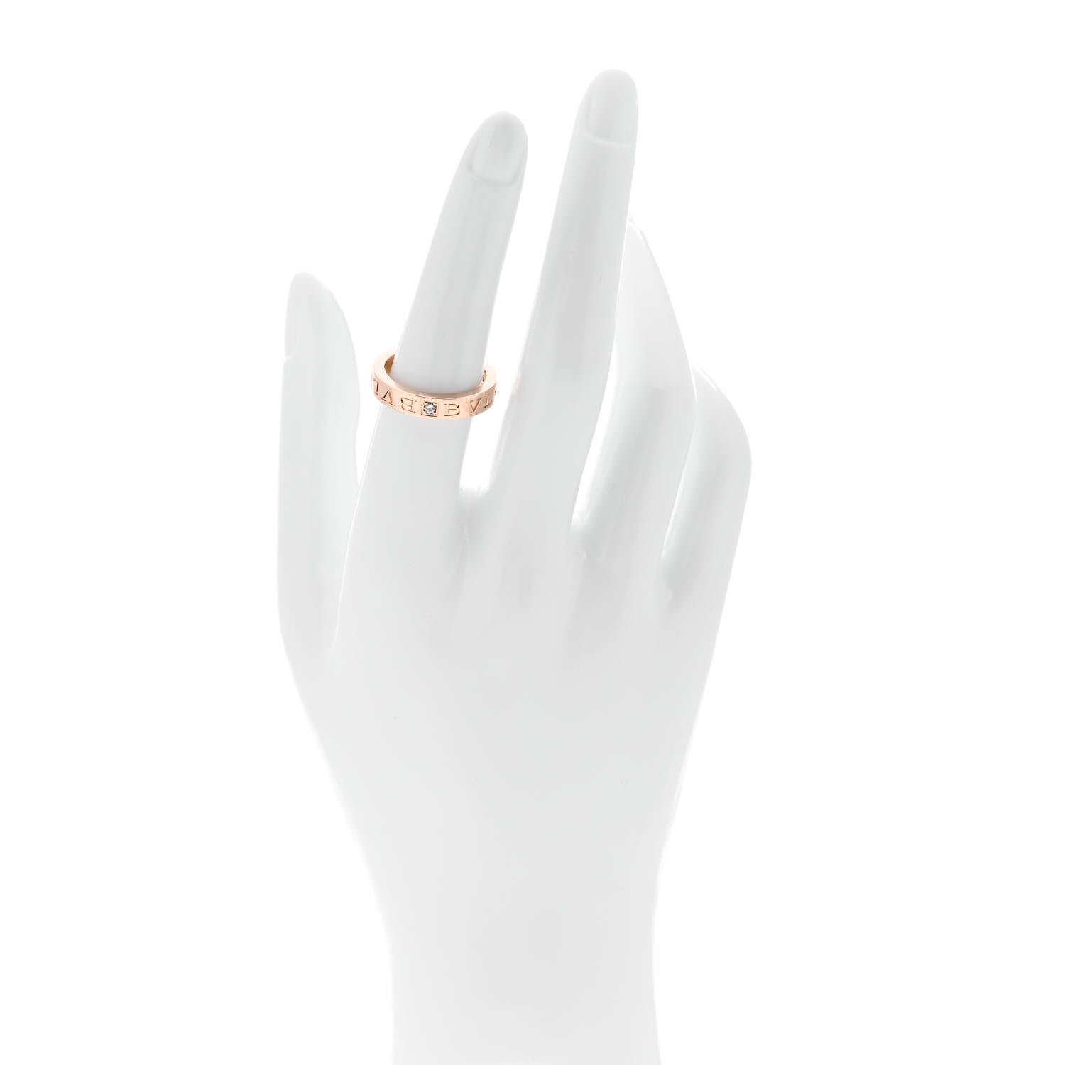 Bulgari 18K Rose Gold Diamond B.Zero1 Essential Band Ring 54 6.75 2 of 5