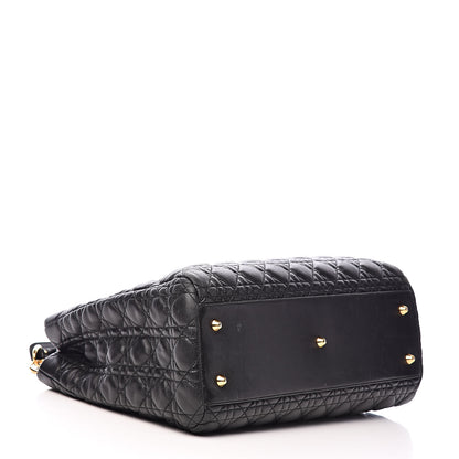 Christian Dior Lambskin Cannage Large Dior Soft Shopping Tote Black 4 of 15