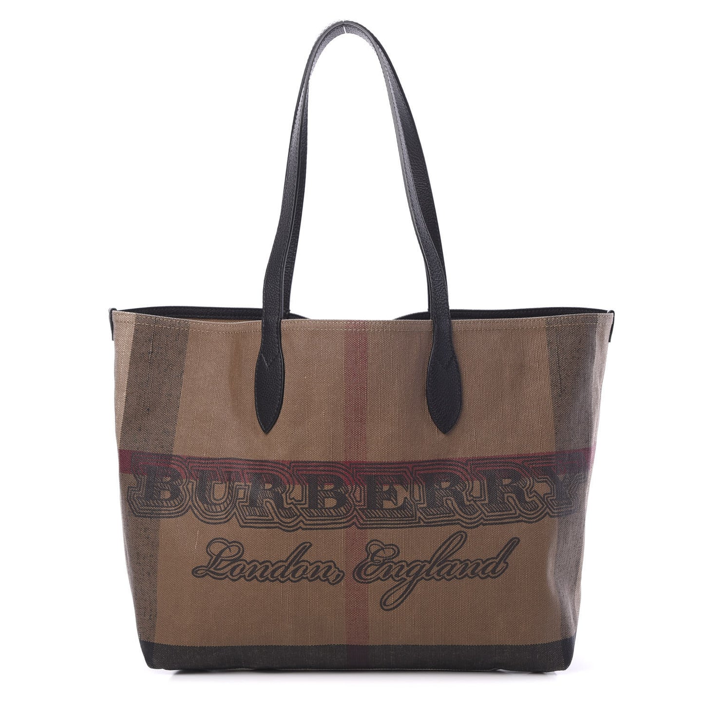Coated Canvas Mega Check Medium Doodle Tote Black