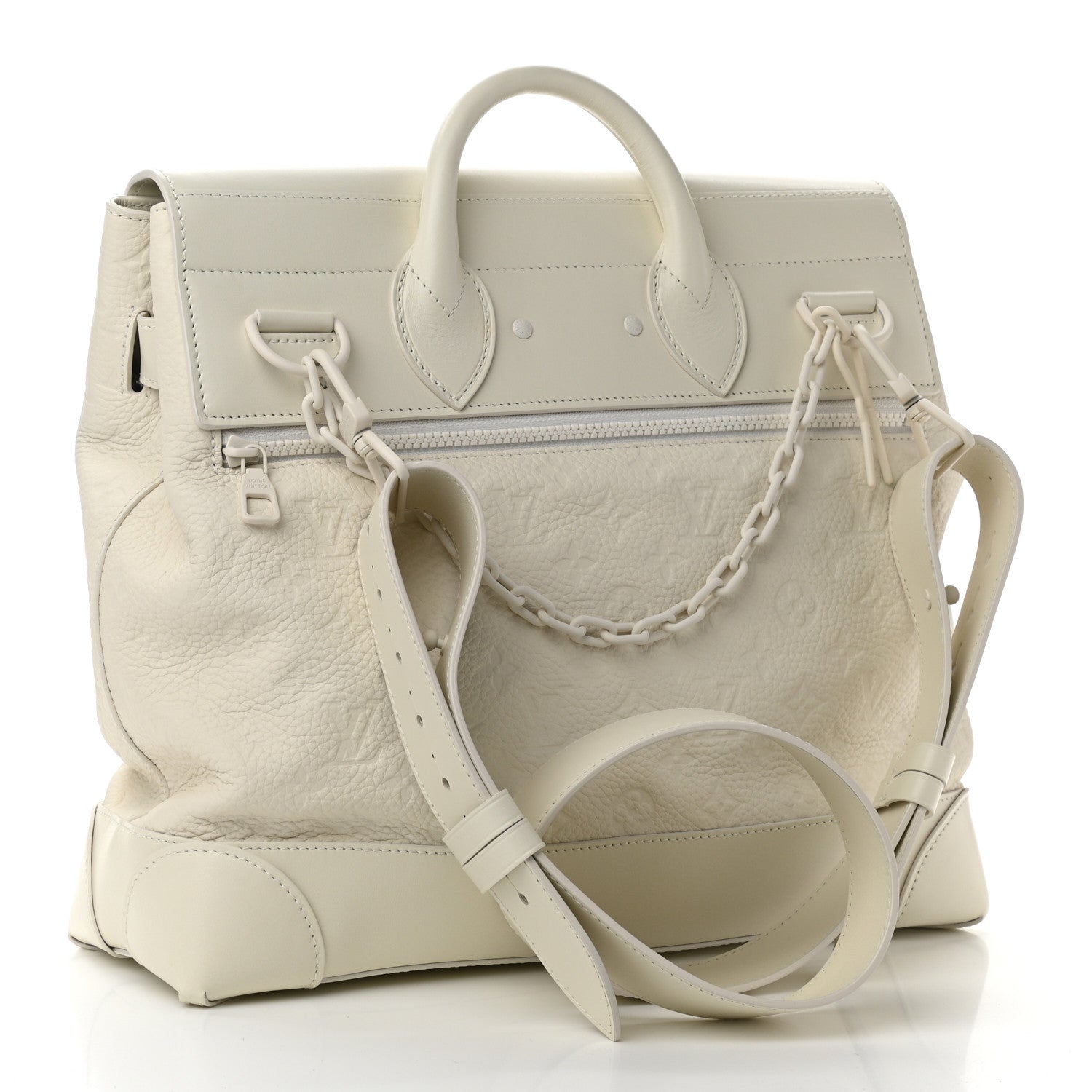 Louis Vuitton Taurillon Monogram Steamer PM White 3 of 12