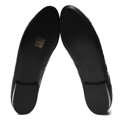 Chanel Aged Calfskin Quilted CC Cap Toe Ballerina Flats 39 Black 5 of 9