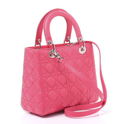 Christian Dior Lambskin Cannage Medium Lady Dior Fuchsia 2 of 9